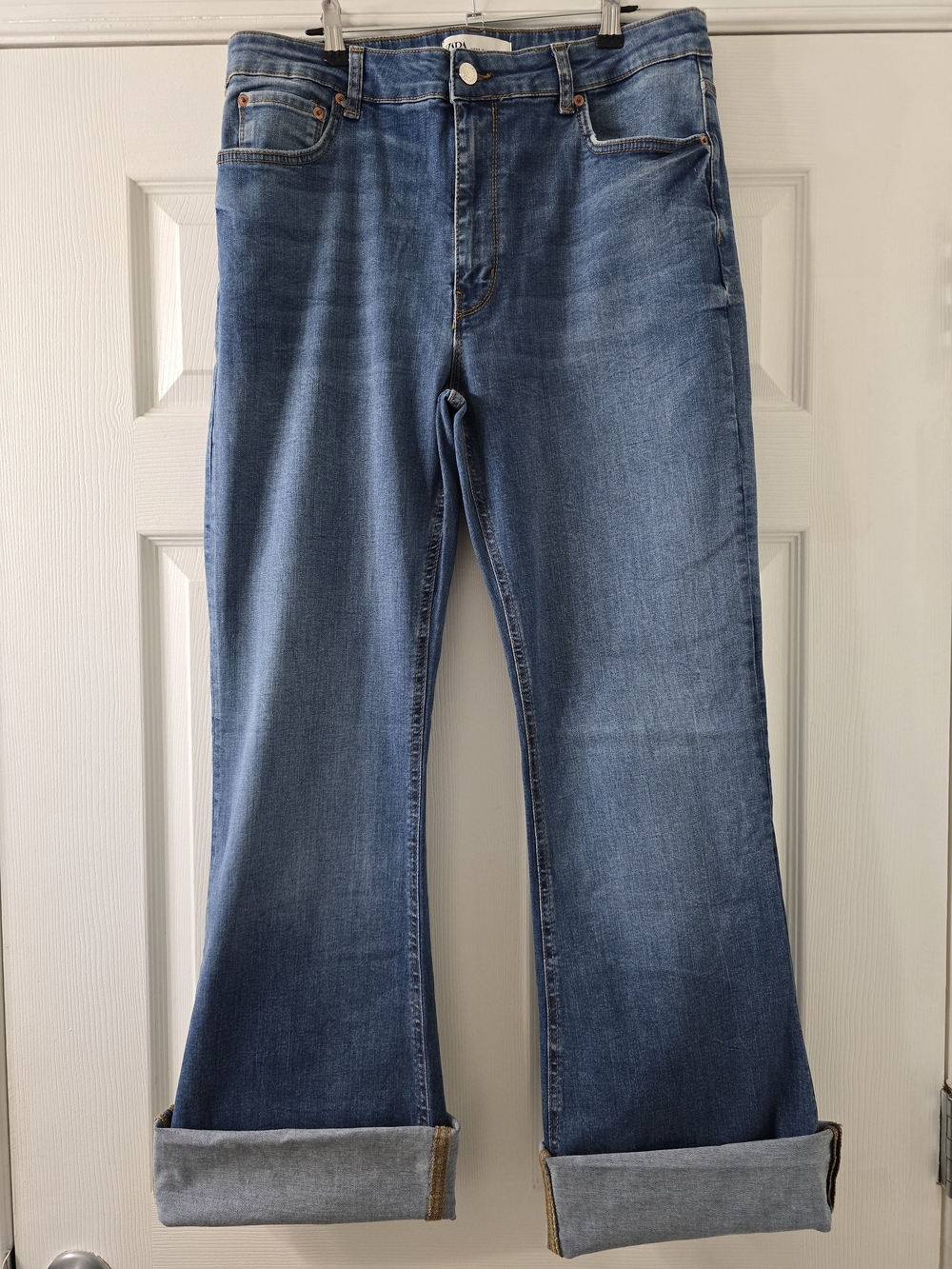 Zara Medium Blue Flare Denim Jeans - EU44 / US12